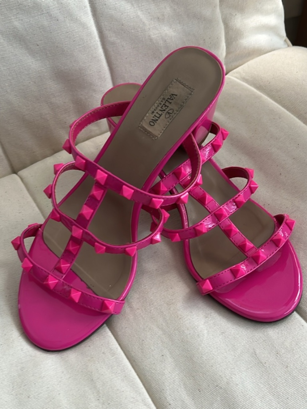 Valentino Rockstud Accents Patent leather Sandal with heel